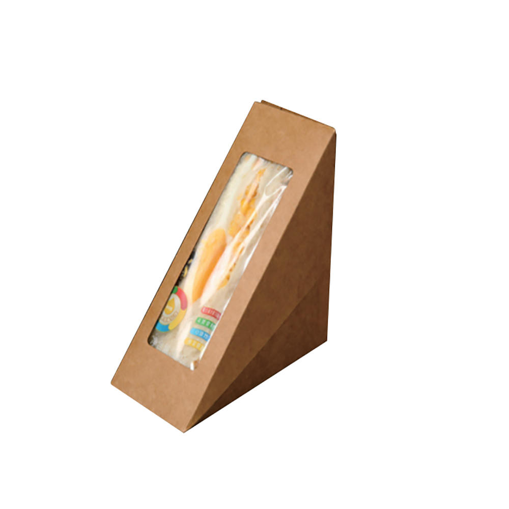 Kraft Paper Triangular Sandwich Boxes with Clear Window