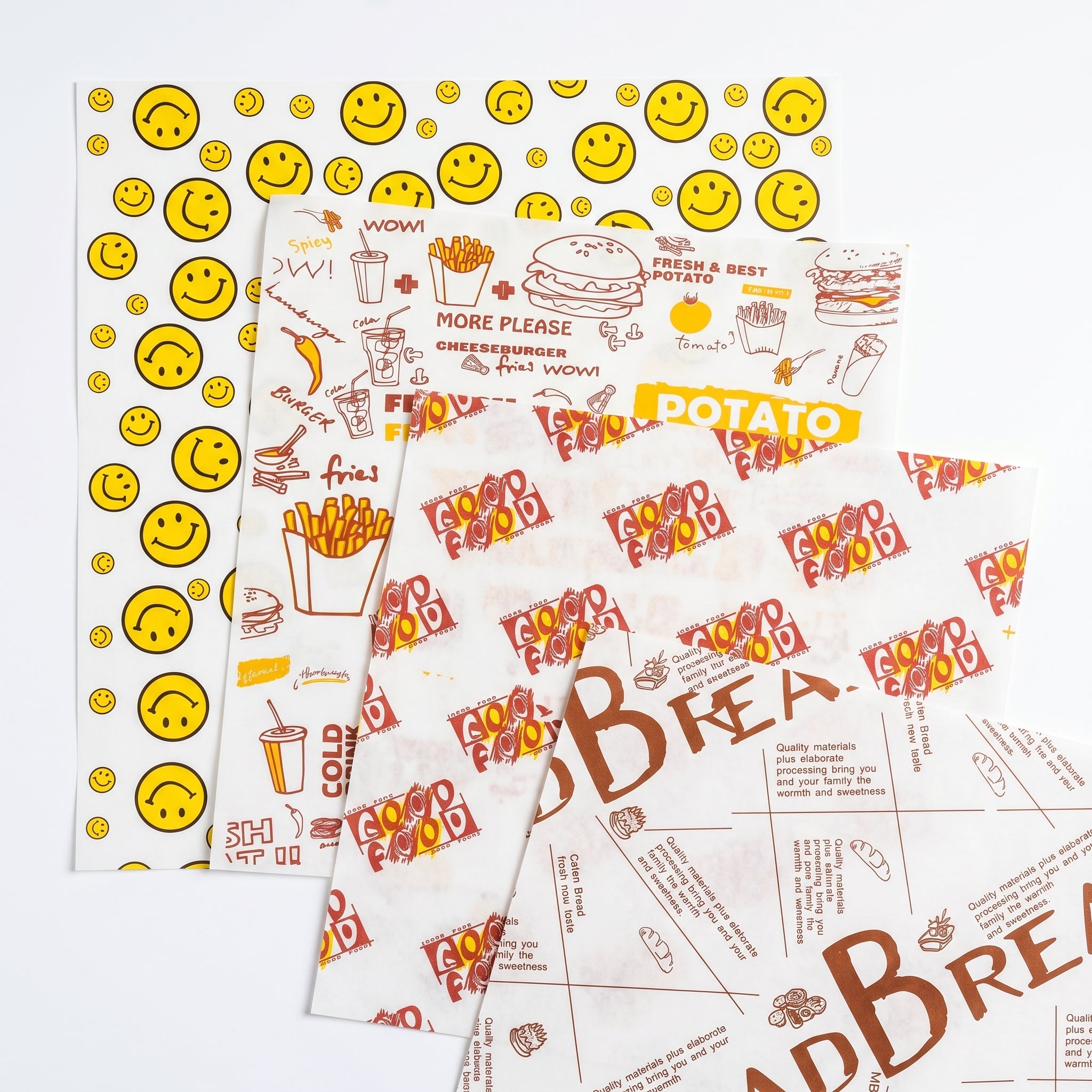 Hamburgers sandwich greaseproof paper