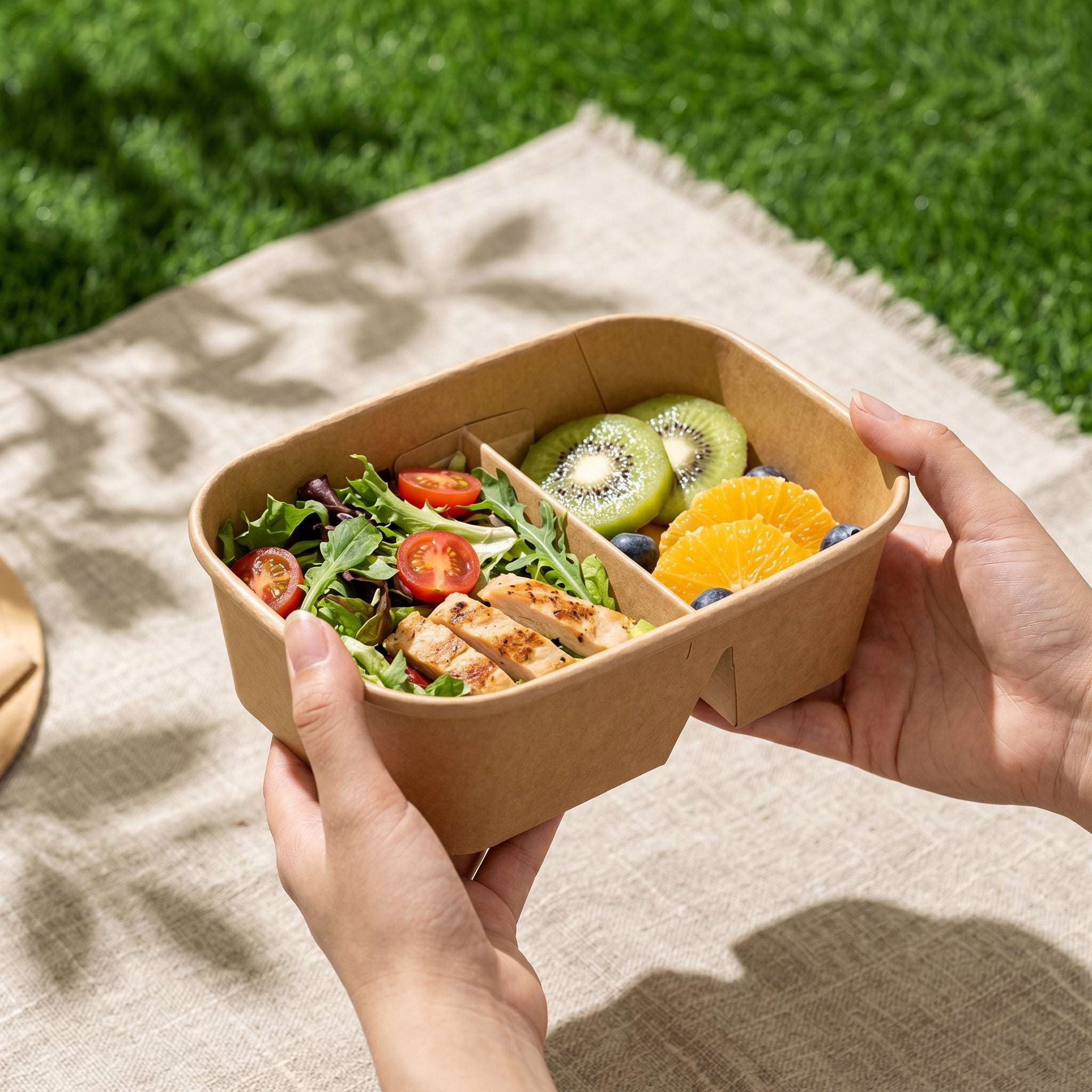 Kraft paper compartment box