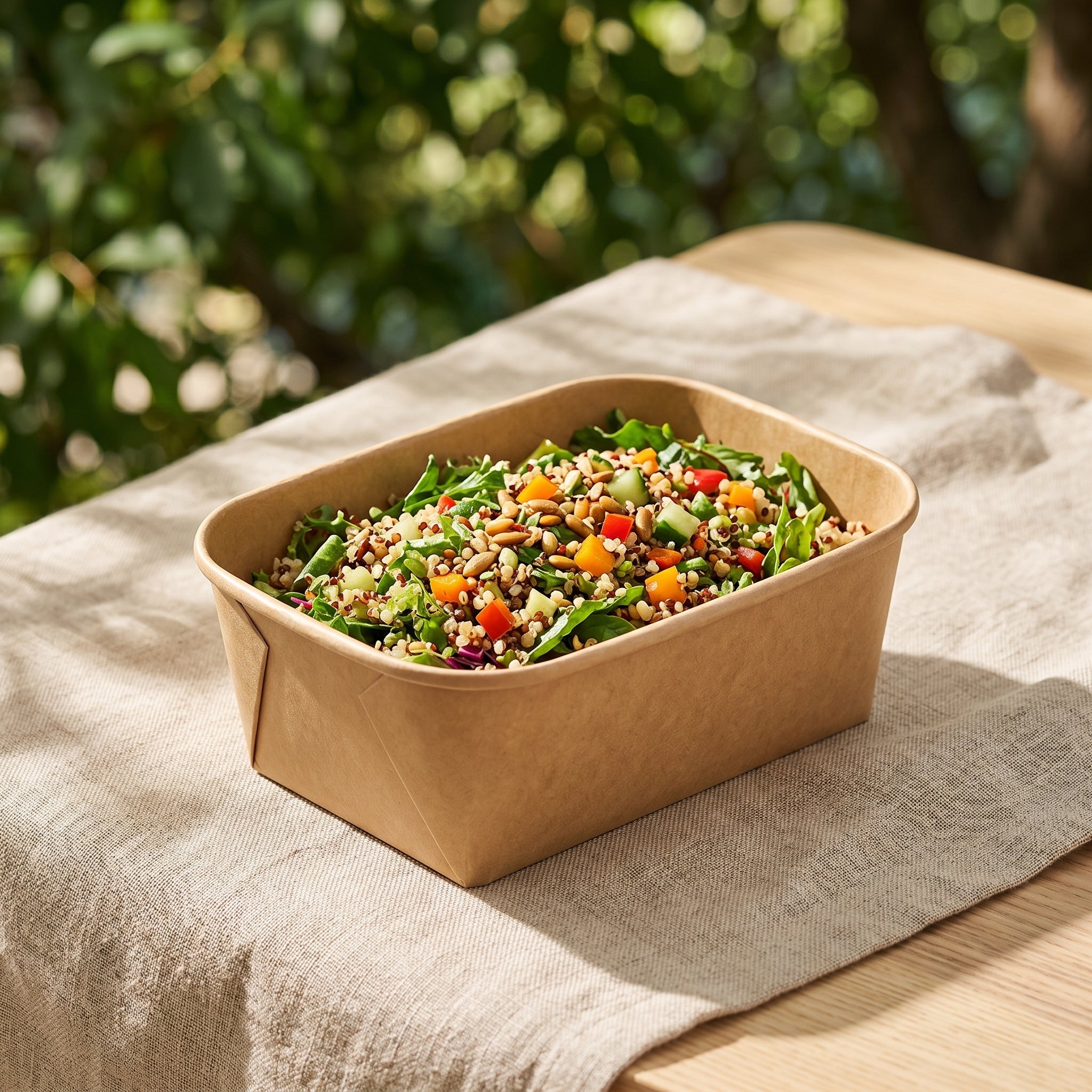 Kraft paper grid paper bowl