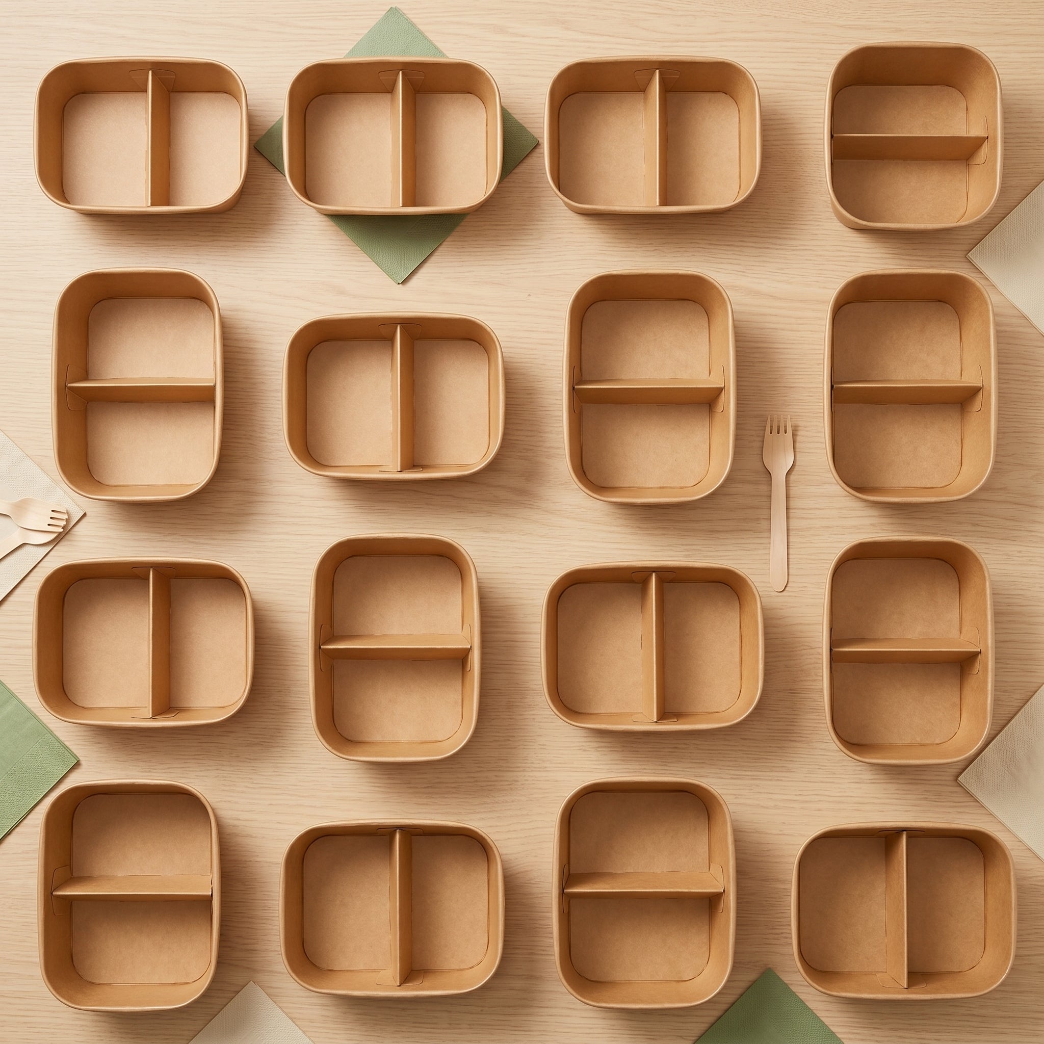 Kraft paper compartment box