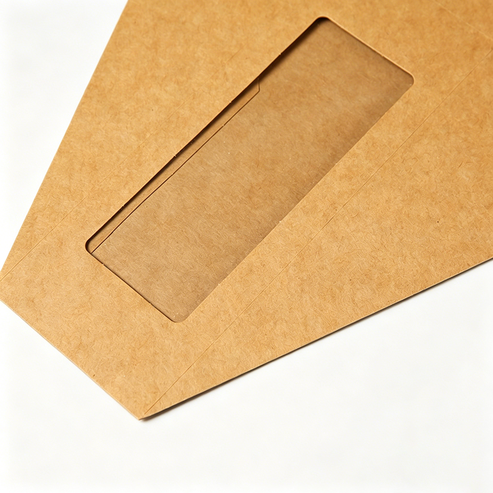 Kraft Paper Triangular Sandwich Boxes with Clear Window